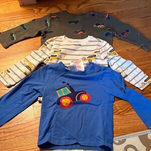 Old Navy Kids Long Sleeve Shirts - Gray and White with Vehicles
